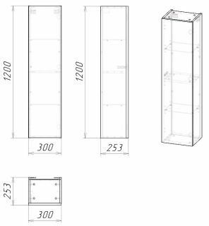 Пенал подвесной Grossman Альба 303010 30см веллингтон/бриз